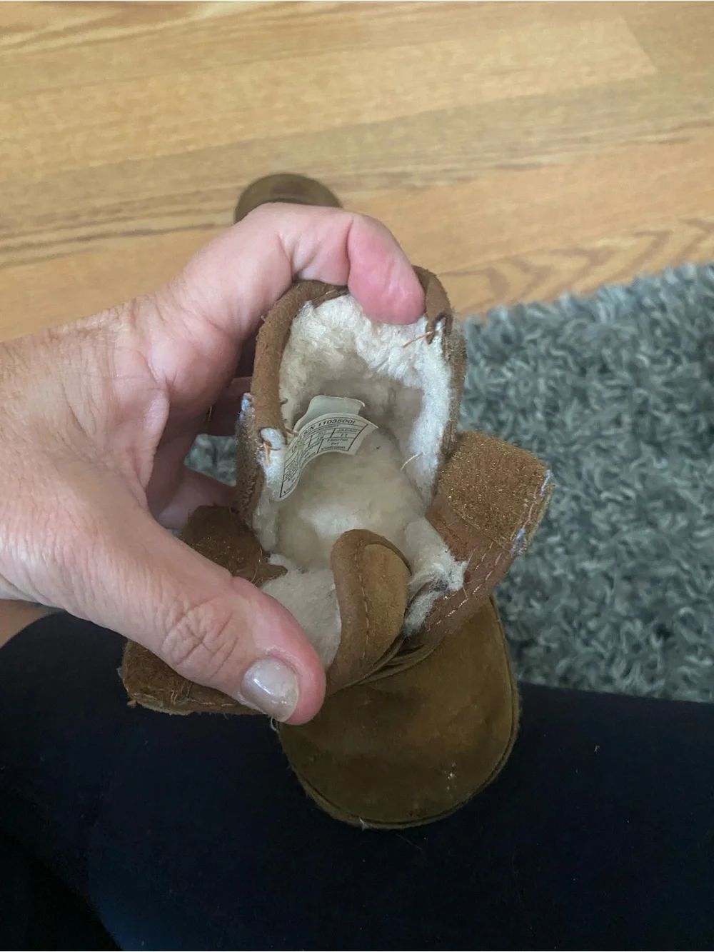 UGG Brown Suede Toddler Boots with Shearling Lining